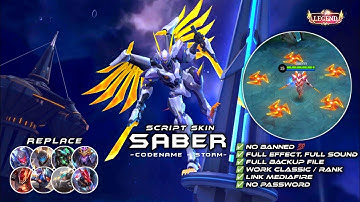 Script Skin Saber Legend - Codename Storm No Password | Full Effect Voice | Patch Terbaru