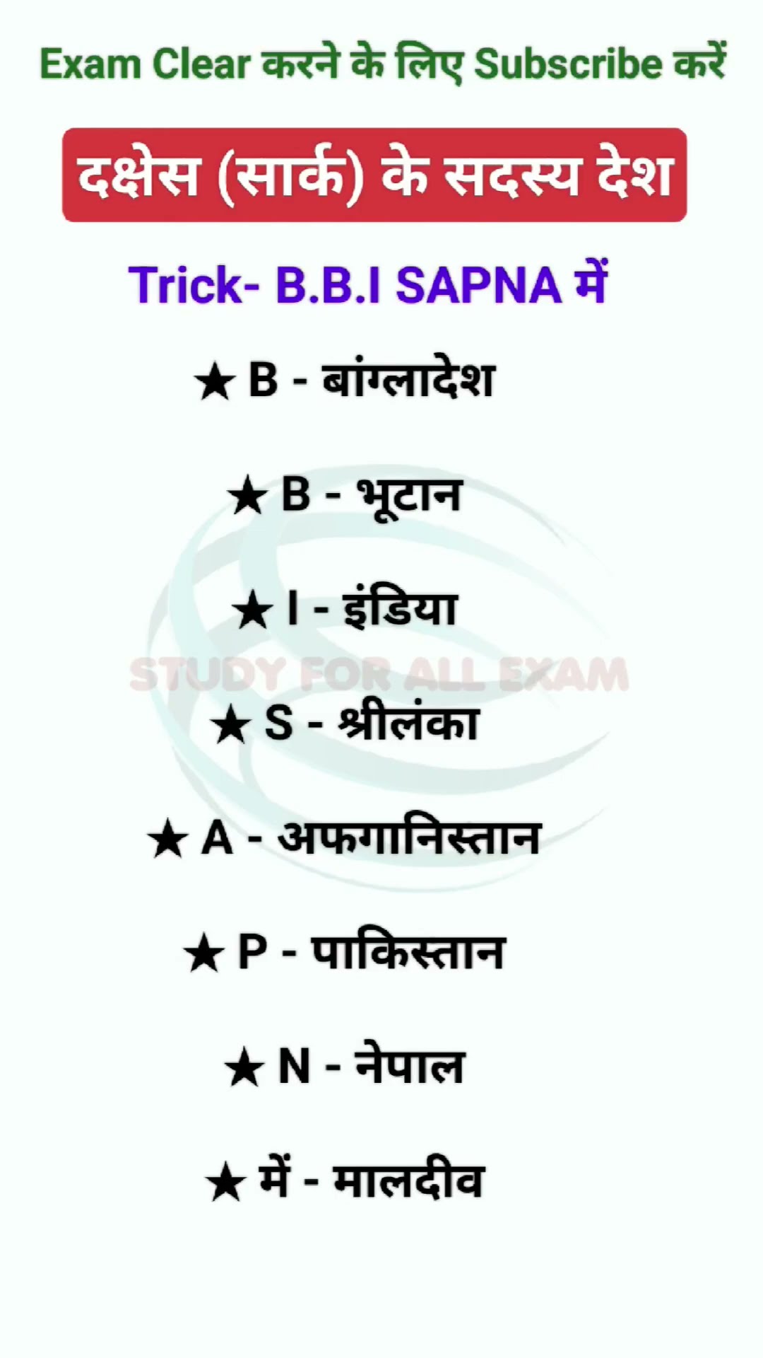 दक्षेस (सार्क) के सदस्य देश | General Knowledge Tricks 🔥 #shorts - YouTube