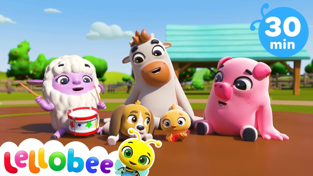 Wheels on the Bus Animal Sounds Kids Learning Songs Litle Baby