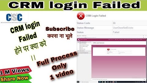CRM Login Failed CSC AXIS BC Status Code 66 UserDoesNotExists problem Solution 100% result 2022