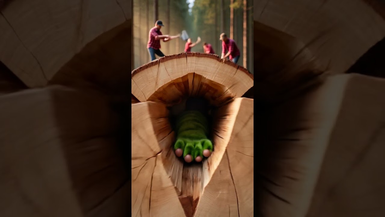 Little monster hiding in the wood 