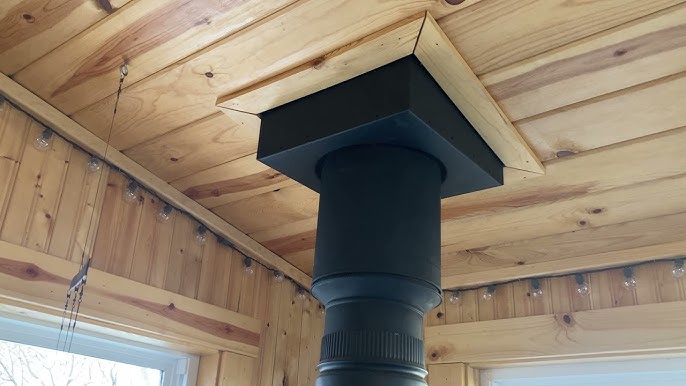 DuraVent - Cathedral Ceiling With Black Double Wall Pipe Wood Stove Ch