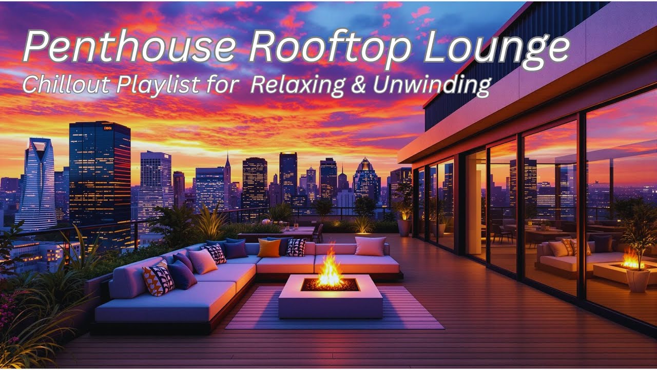 Luxury Penthouse Rooftop Sunset Lounge - 🍸🌇🎶Chillout Music for Relaxing ...