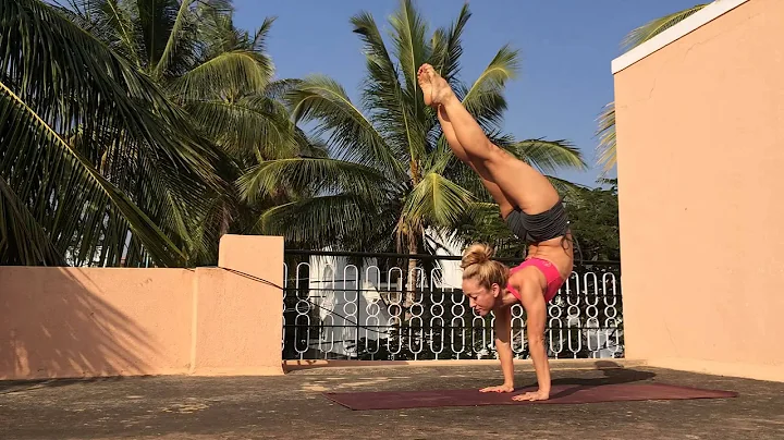 Yoga Scorpion Handstand, Vrschikasana Demo in Mysore with Kino