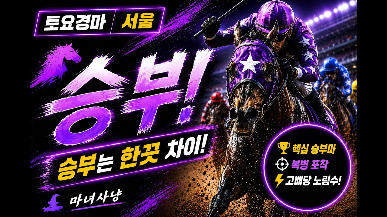 토요서울경마🔥 승부는 한끗 차이! 핵심 승부마·복병 포착·고배당 노림수