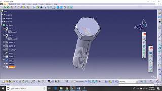 Flange coupling CATIA V5 Tutorial - Bolt (Part5)