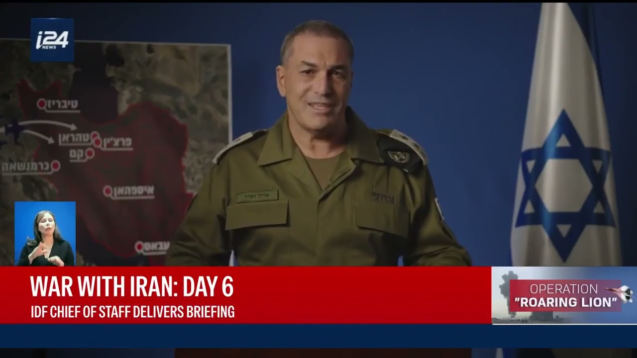 Il capo dell'IDF aggiorna sulla guerra al sesto giorno di conflitto con l'Iran
