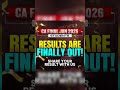 The results of the CA Final Examination January 2026 Attempt have been declared