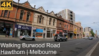 Walking Burwood Road | Hawthorn | Melbourne Australia | 4K UHD