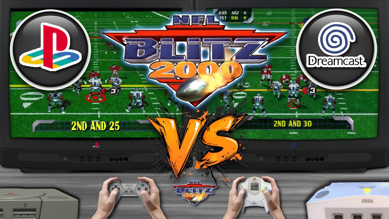 NFL Blitz 2000 | 🎮 Sony PlayStation vs Sega Dreamcast | Side-by-Side Comparison