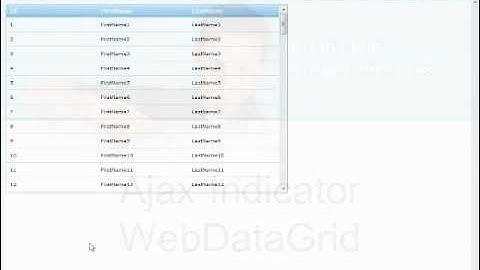 Ajax Indicator WebDataGrid