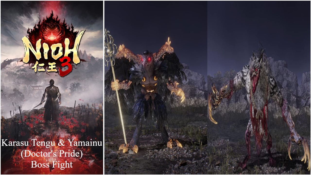 Nioh 3 - Karasu Tengu & Yamainu (Doctor's Pride) Boss Fight - YouTube
