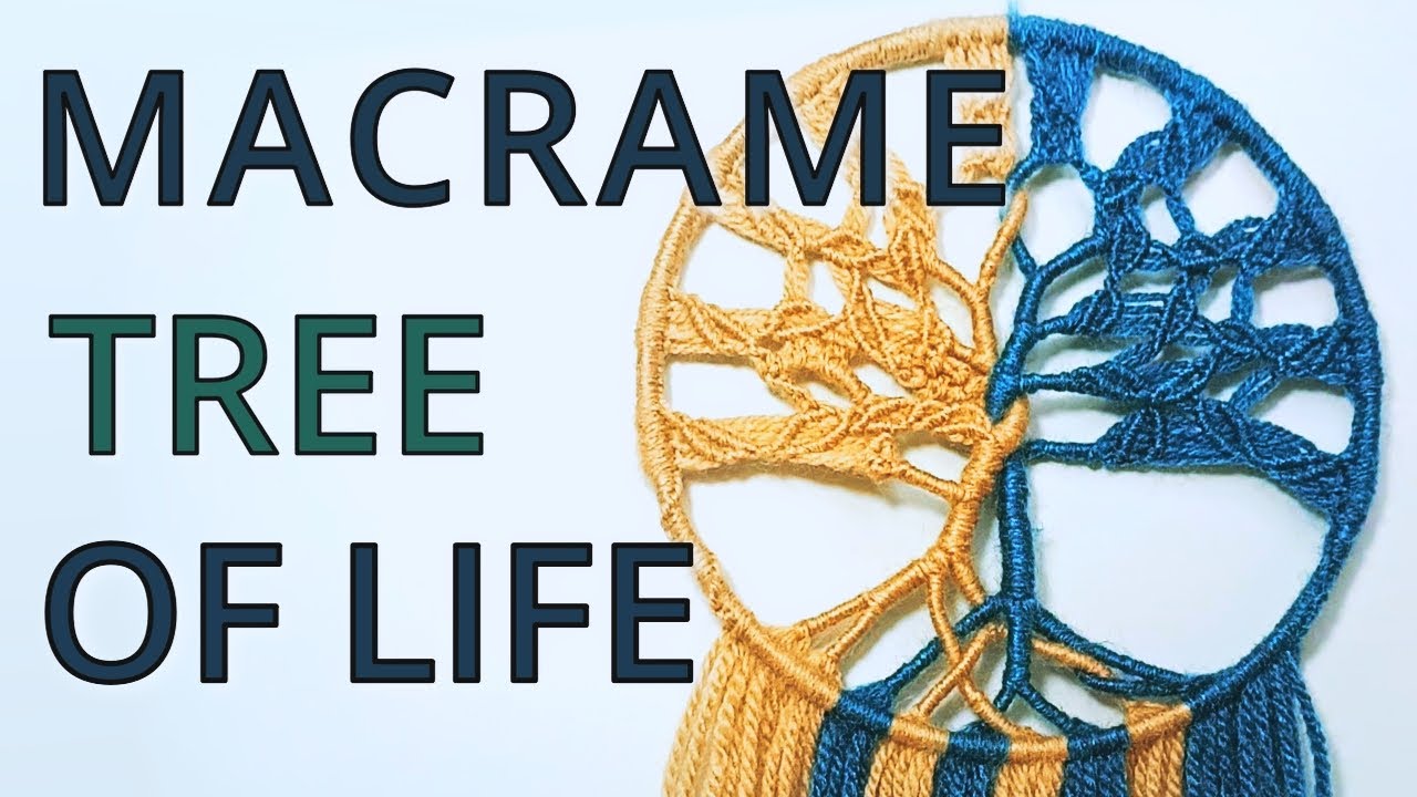 #205 DIY Macrame Tree Of Life Step by Step Tutorial using knitting yarn ...