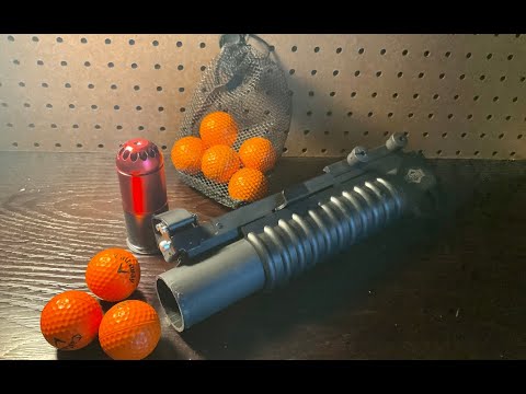 How to shoot GOLFBALLS out of a 40mm Airsoft Grenade Launcher!!!