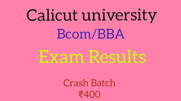 Calicut University | Bcom BBA /University Results...