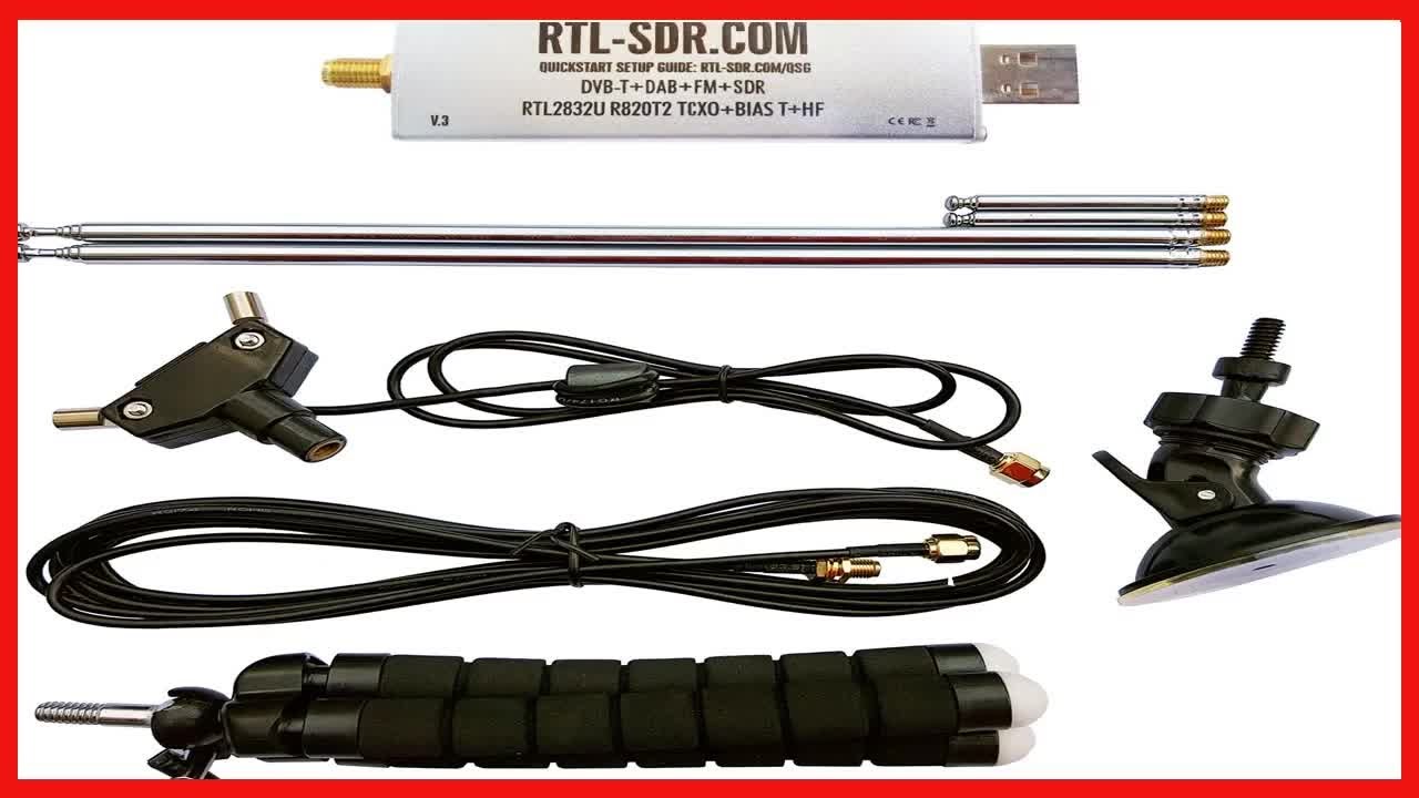 RTL-SDR Blog V3 RTL2832 1PPM TCXO HF BiasT SMA Software Defined Radio +  Antennas