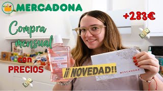 COMPRA MENSUAL MERCADONA|| 283€ con PRECIOS Y NOVEDADES