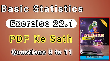 Part 2 Exercise 22.1 solution unit 22 class 10 basic statistics new book of mathematics sindh board