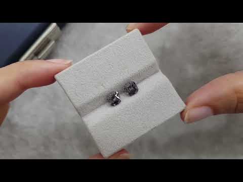 Pair of cushion-cut steel spinels 1.97 ct, Burma Video  № 1