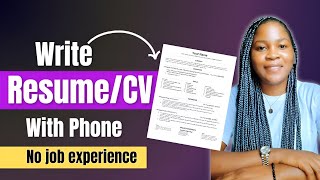 Write a Resume/CV in Less than10 minutes on Phone | No work Experience | Beginners screenshot 2