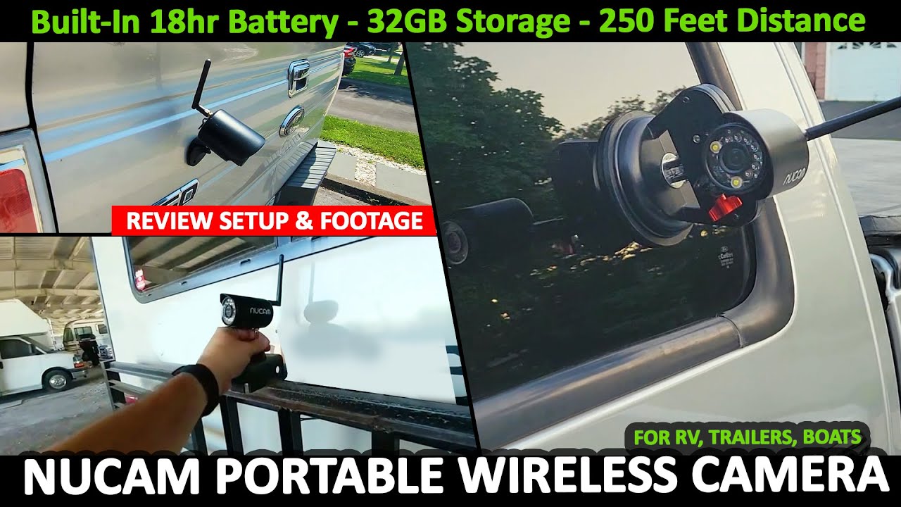 RV Backup Camera Review - Nucam 32GB Battery Portable Camera Wireless Night Vision RV Camera