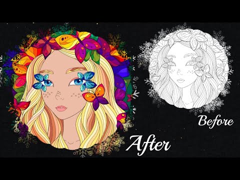 Butterfly girl coloring | Coloring game - YouTube