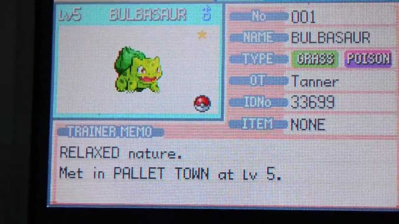 SHINY BULBASAUR has appeared in Fire Red!!! ((TID: 33699)) 