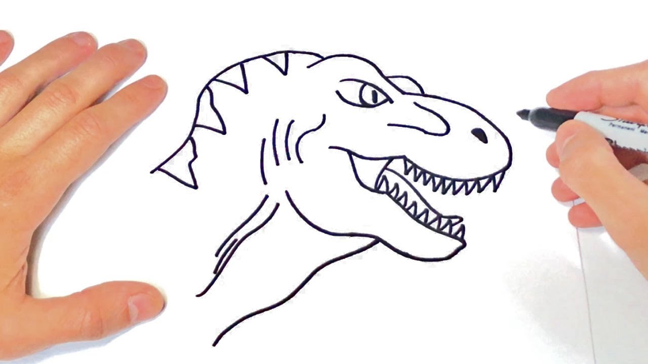 Cómo dibujar un Tyrannosaurus Rex Paso a Paso - YouTube