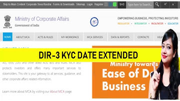 DIR-3 KYC DATE EXTENDED | NEW DIR-3 KYC DATE | LAST DATE FOR DIR-3 KYC