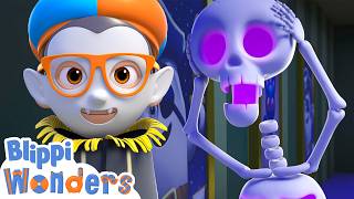 can blippi scare haunted skeleton halloween cartoons blippi