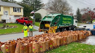 WM Garbage Truck VS. 200 Leaf Bags