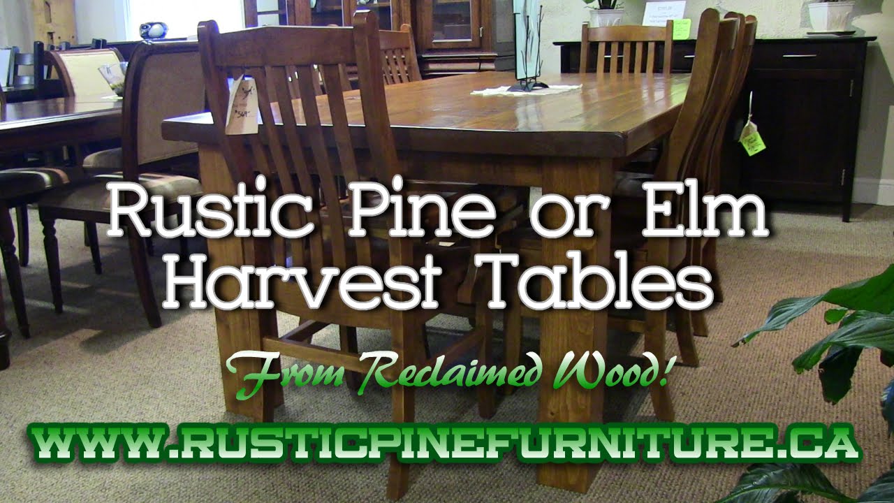 Rustic Elm Mennonite Harvest Tables from reclaimed wood, Mennonite