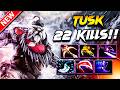 22 Kills!! TUSK DOTA 2 Gameplay | Dota 2 TUSK Gameplay | Tusk Carry Build Pro Gameplay Guide 7.41