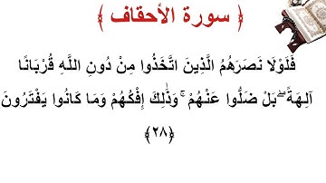 سورة الأحقاف الأية 28