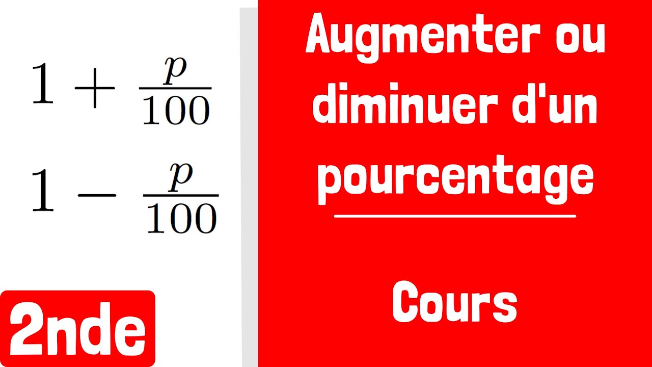 Cours Augmenter ou diminuer d'un pourcentage (coefficients multiplicateurs) YouTube Cours Augmenter ou diminuer d'un pourcentage (coefficients multiplicateurs) YouTube