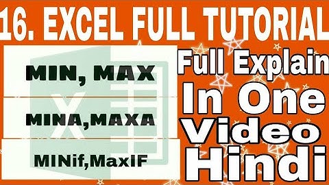 Min and Max Or MinIF And Maxif Formula In Excel