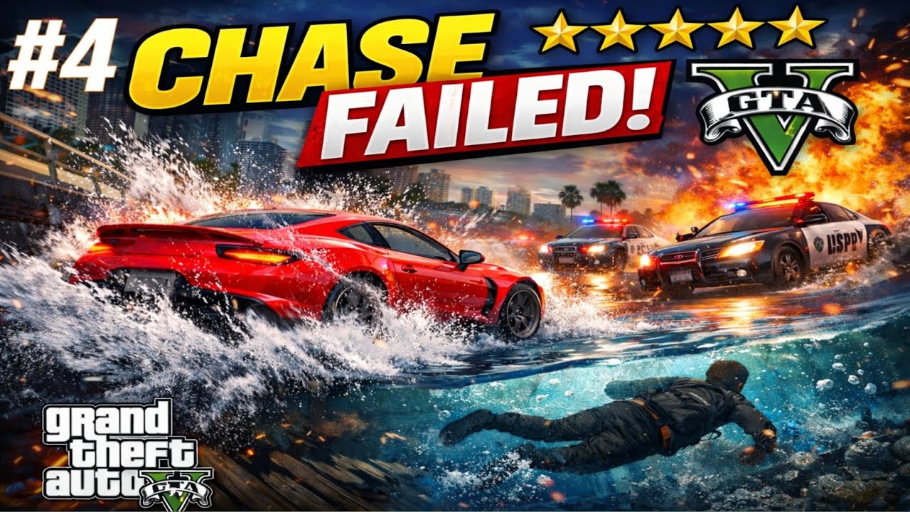 High Speed Police Chase Gone Wrong! Underwater Escape in GTA V | GTA 5 ...
