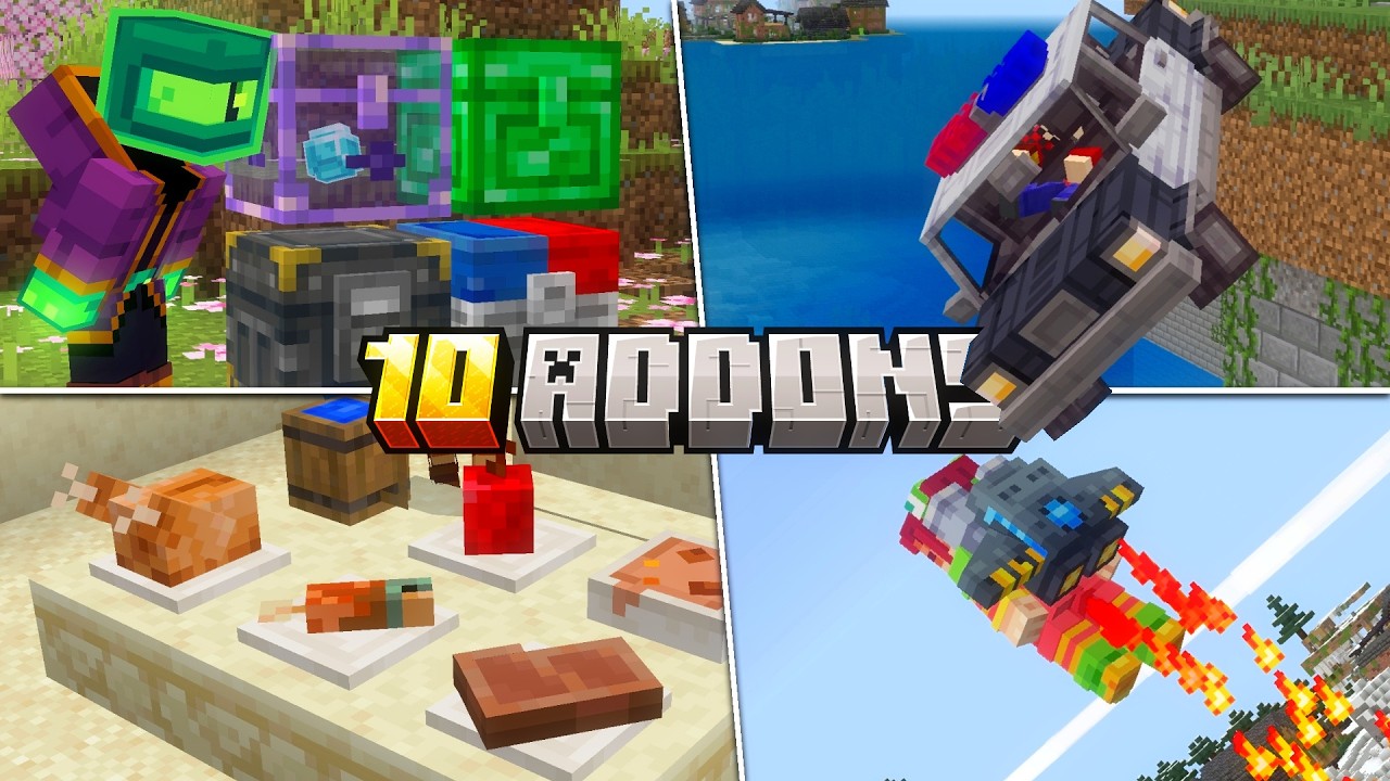 TOP ADDONS PARA MINECRAFT PE (Bedrock) - YouTube