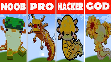 Minecraft Pixel Art ✨ (NOOB vs PRO vs HACKER vs GOD) Golden Axalotl