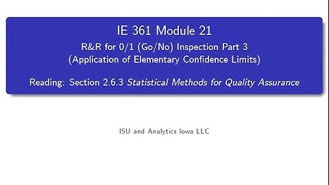 Statistical Process Improvement Module 21
