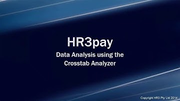 HR3 payroll  - Data Analysis with the Crosstab Analyzer