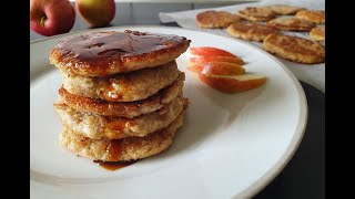 Mix Apples with Oatmeal  Healthy Vegan Pancake Without Flour and Egg