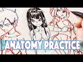 Drawing Anime Anatomy Practice ‐ Sketchbook Drawing - Anime Manga Sketch