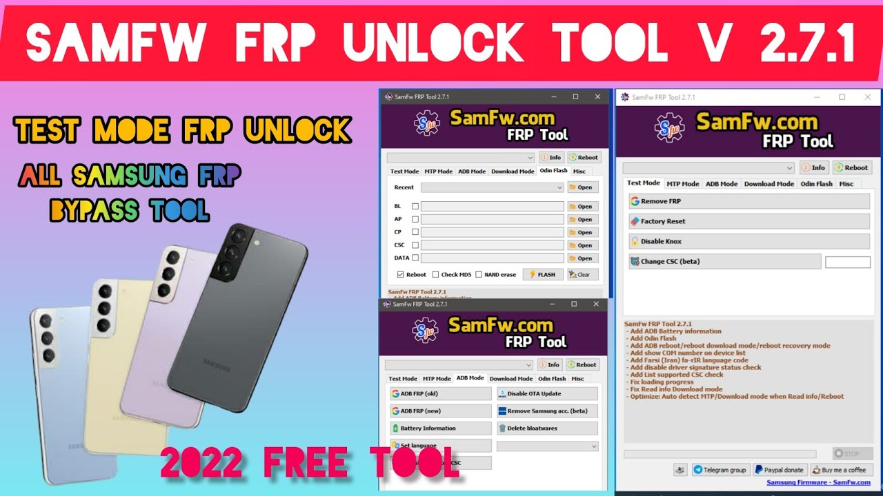 SamFw Frp Tool V 2 7 1 All Samsung Frp Unlock 2022 Samsung Frp