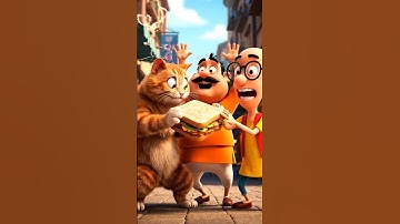 😹 Cat vs Motu Patlu – Sandwich War! | Funny 3D Short