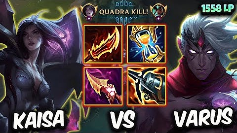 Kaisa vs Varus ADC ( QuadraKill ) Korea Challenger 1558 LP | Patch 25.22