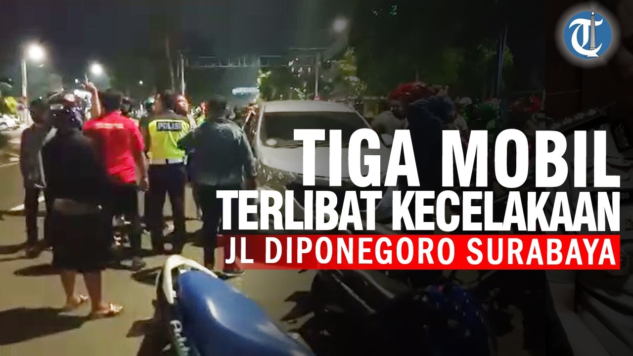  Kecelakaan  Melibatkan Tiga Mobil  di  Jalan Diponegoro 