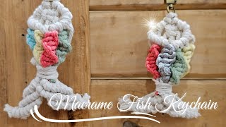 DIY : HOW TO MAKE MINI MACRAME FISH KEYCHAIN