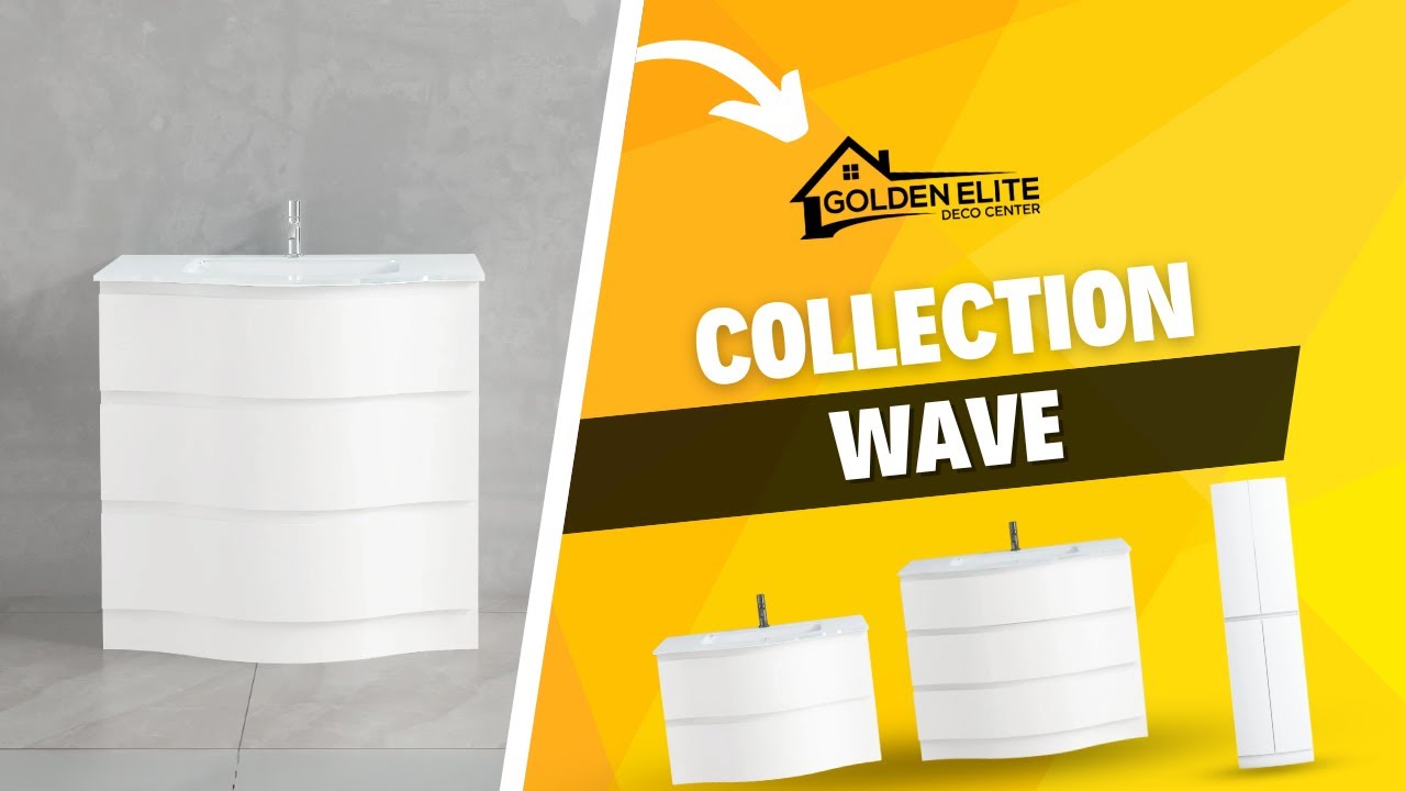 Collection Wave - Vanités Blanc Mat avec Comptoirs de Verre