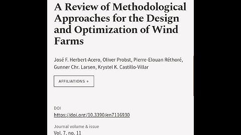 A Review of Methodological Approaches for the Design and Optimization of Wind Farms | RTCL.TV